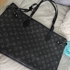 Black and Gray Monogram Handbag and wallet